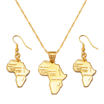 Africa Map Jewelry Set