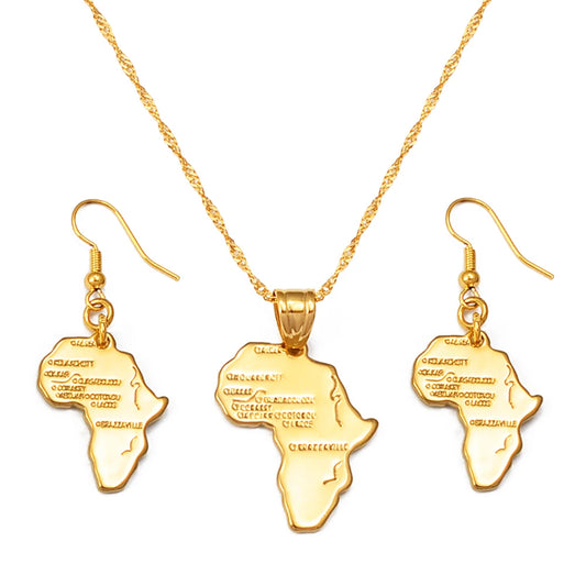 Africa Map Jewelry Set