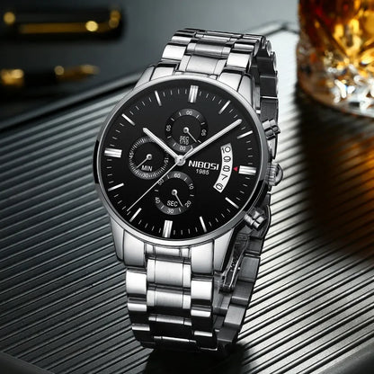 Stainless Steel Luxury Wristwatch