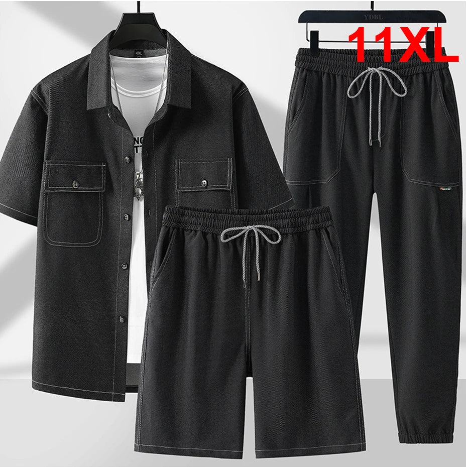 Plus Size Denim Sets Fashion Casual Solid Color