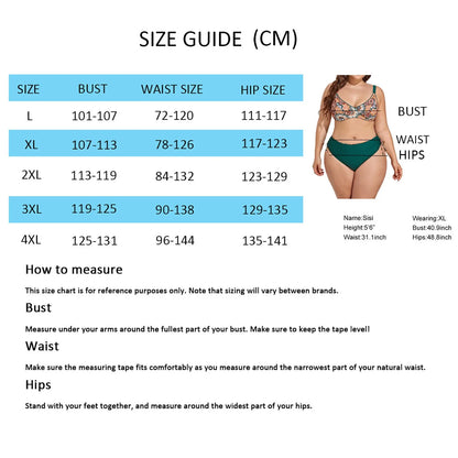 Plus Size 2 Piece Swimsuits Bikini Print High Waisted Bottom