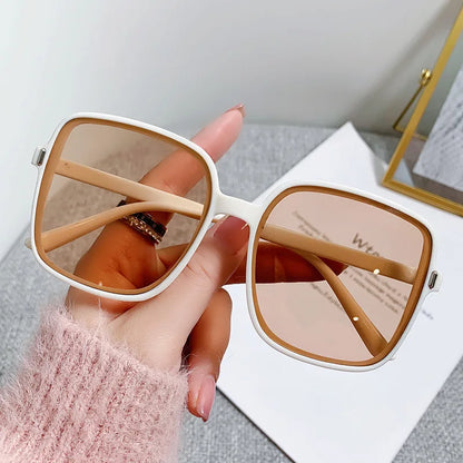 UV400 Vintage Oversized Rectangle Sunglasses