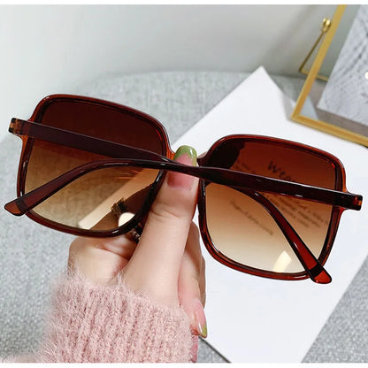 UV400 Vintage Oversized Rectangle Sunglasses