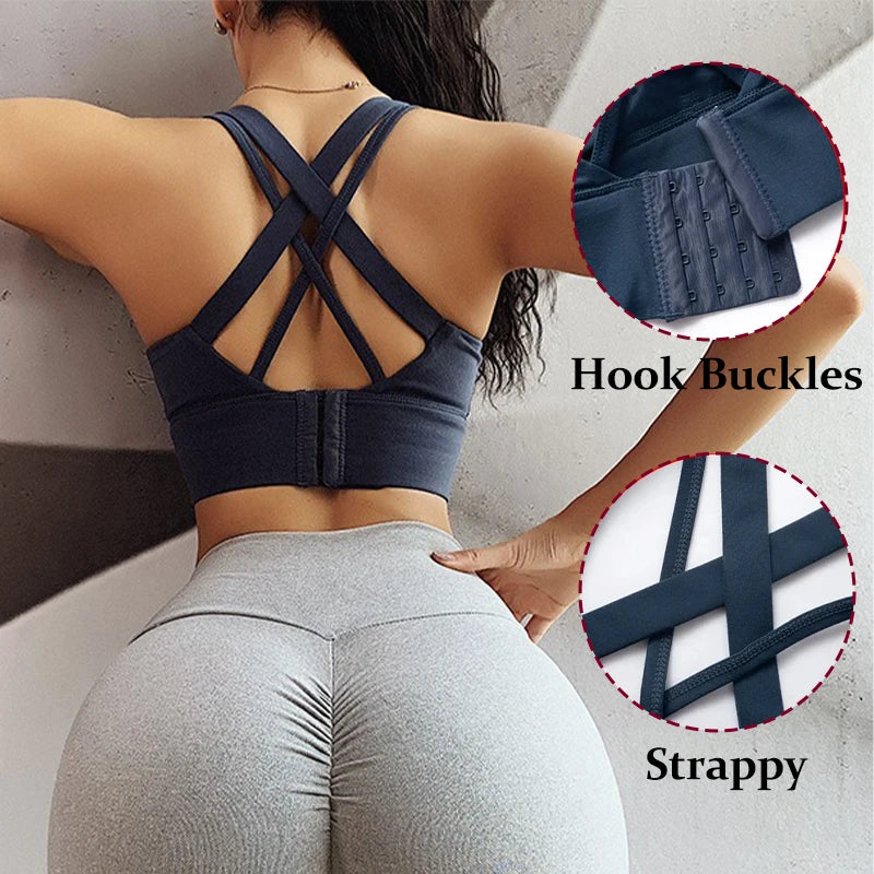 Athletic Bras with Removable Pads Widen Hem