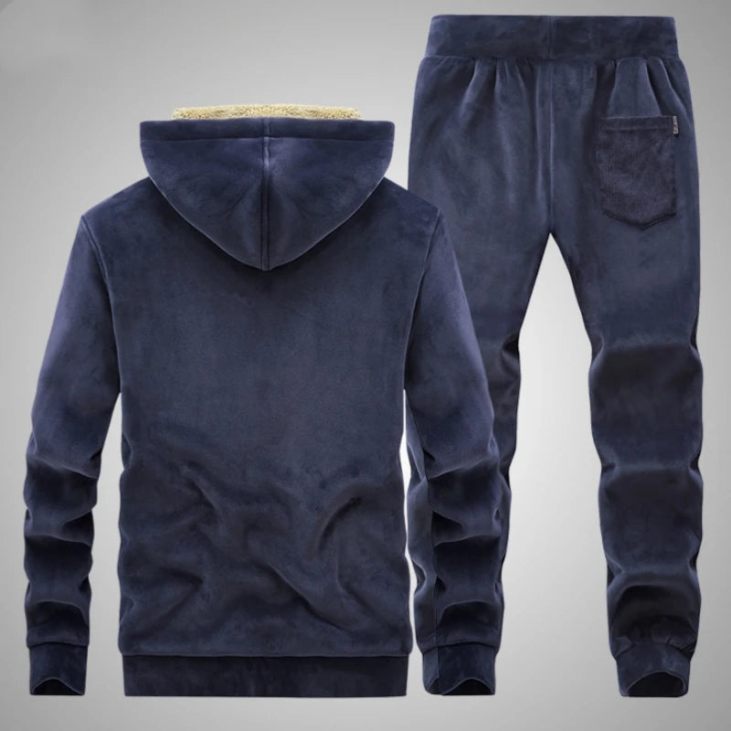 Winter Tracksuit Hooded 2 Piece Set Jacket+pants