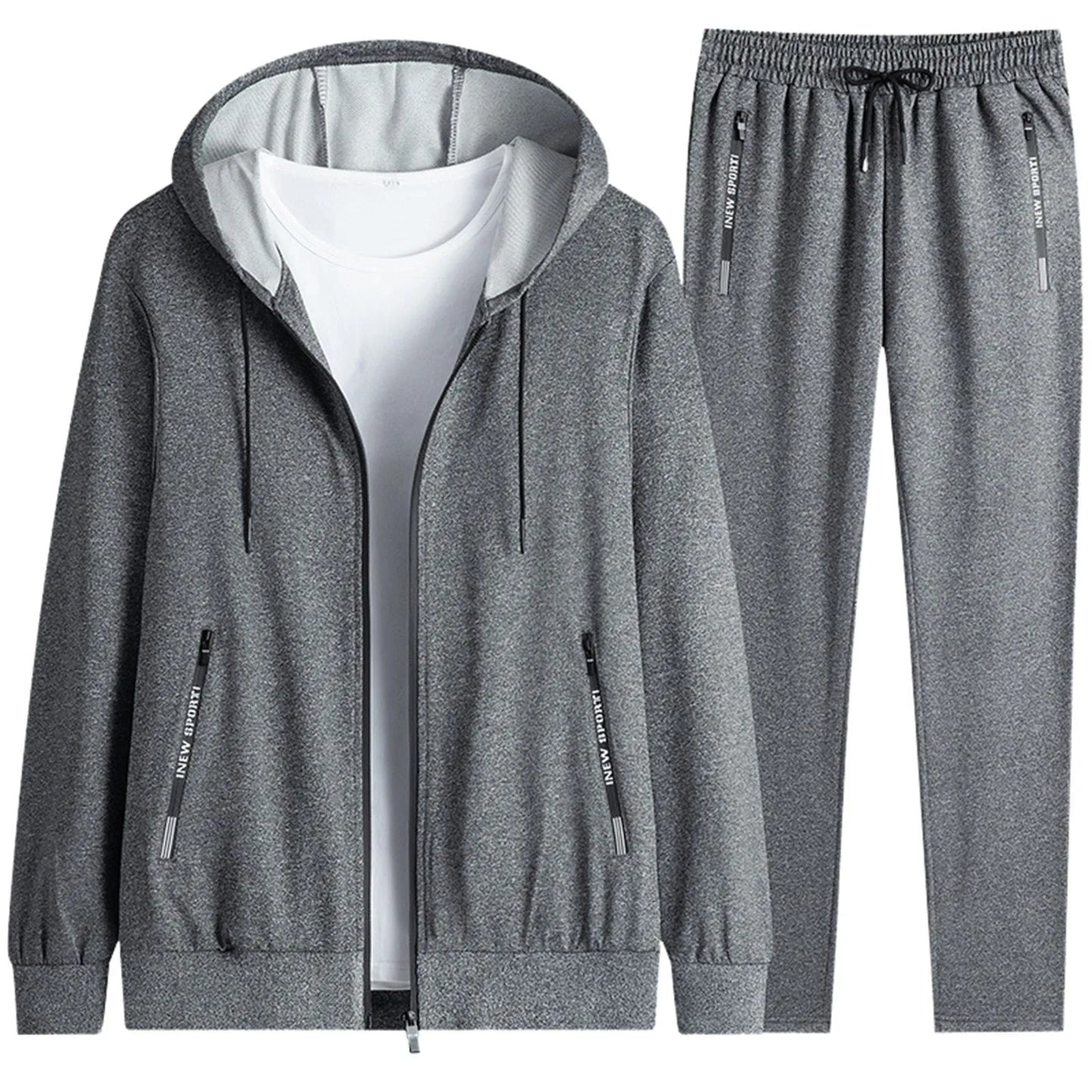 Plus Size Men Sportswear 2 Pieces Sweatshirt + Sweatpants Tracksuit