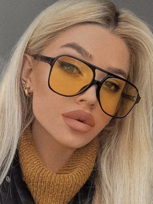 Vintage Oversized Sunglasses Women Big Frame