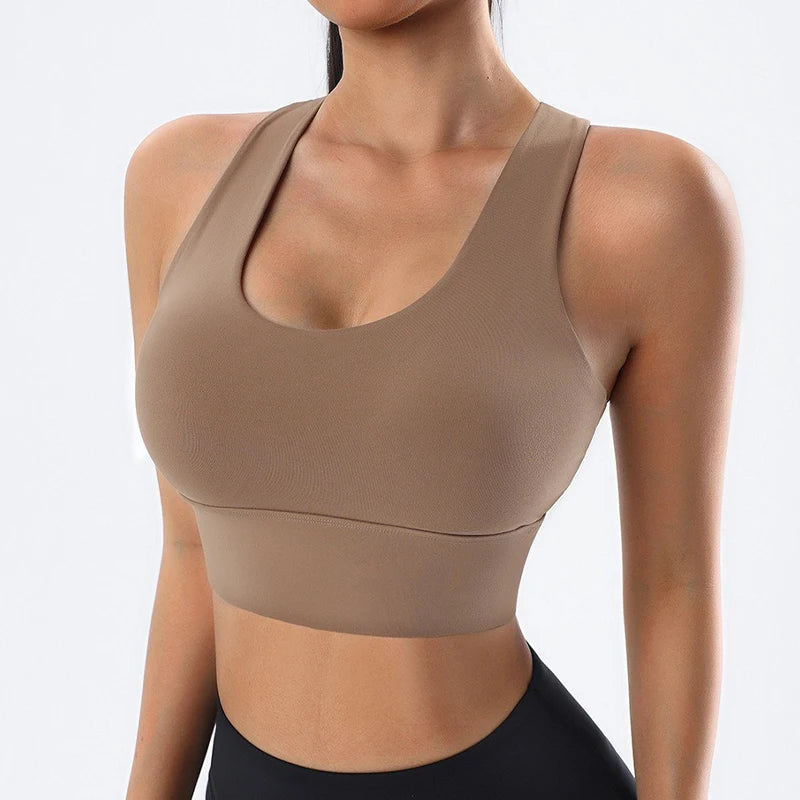 Athletic Bras with Removable Pads Widen Hem