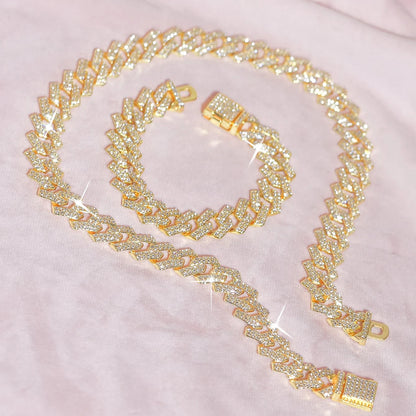 Iced Out Exquisite 16mm Wide Necklace Fashion Bracelet