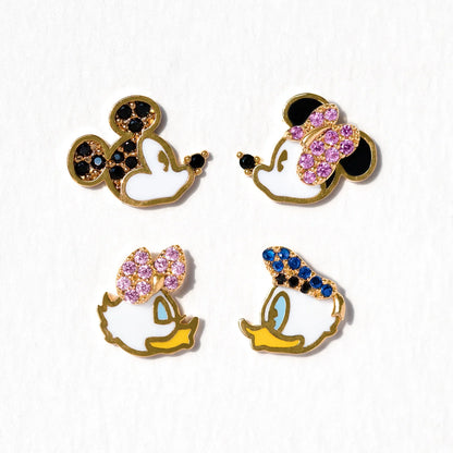 4pcs Cute Small Cartoon Animal Stud Earrings Set