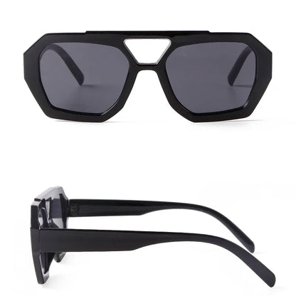 Oversized Shades Eyewear Double Bridge Rectangle Men Sunglasses