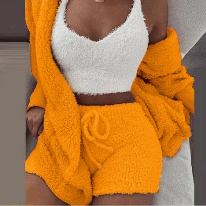 Fluffy Pajamas 3 Piece Set