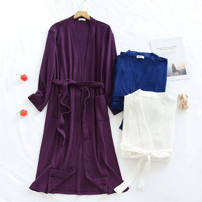 Plus Size Cotton Long Bathrobe