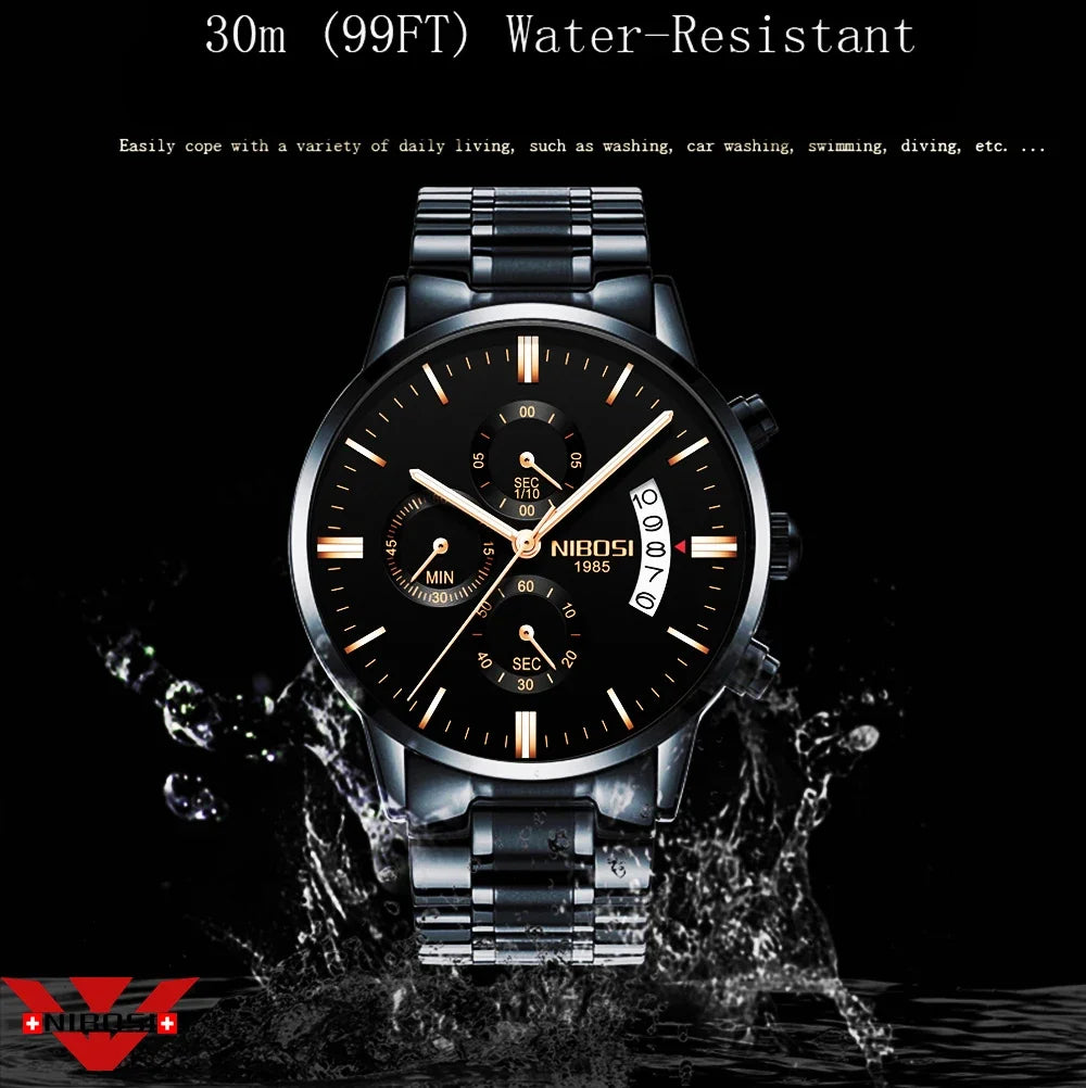 Stainless Steel Luxury Wristwatch