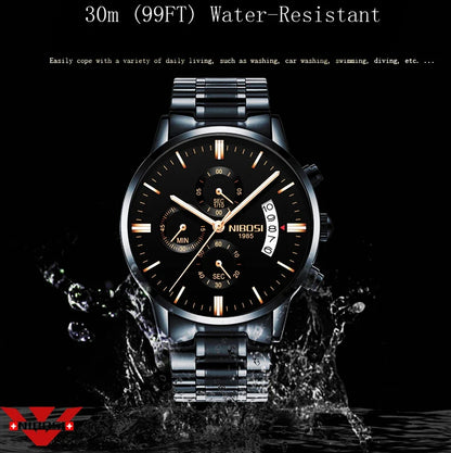 Stainless Steel Luxury Wristwatch