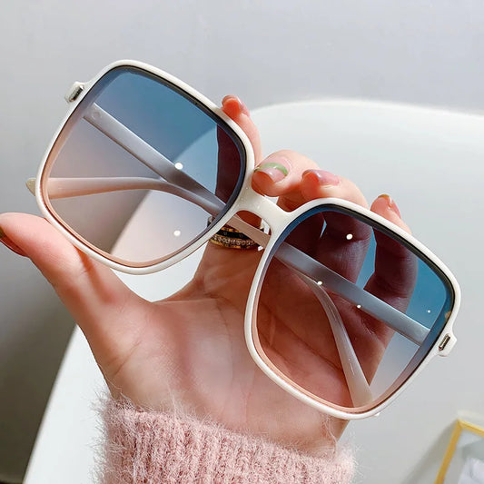 UV400 Vintage Oversized Rectangle Sunglasses