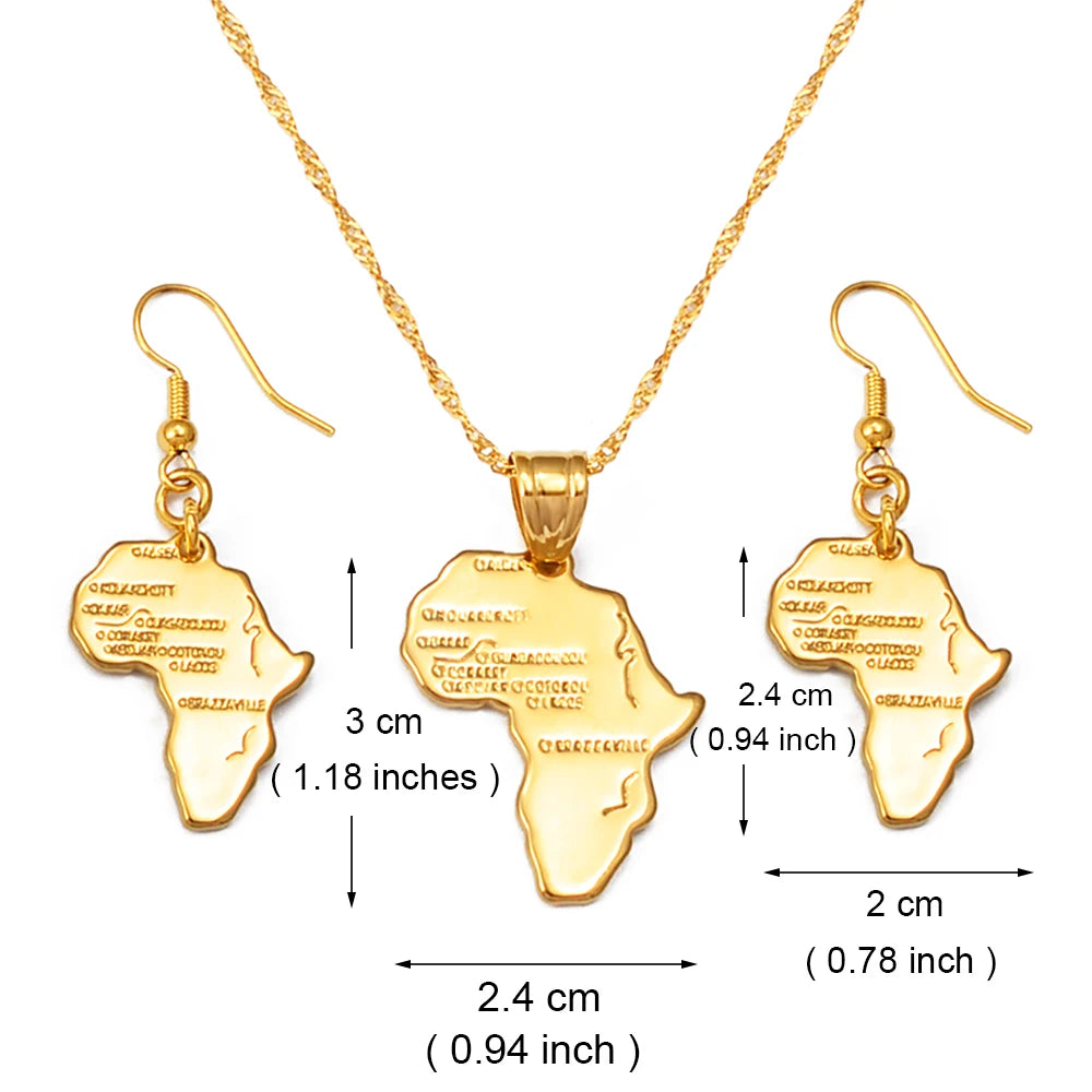 Africa Map Jewelry Set