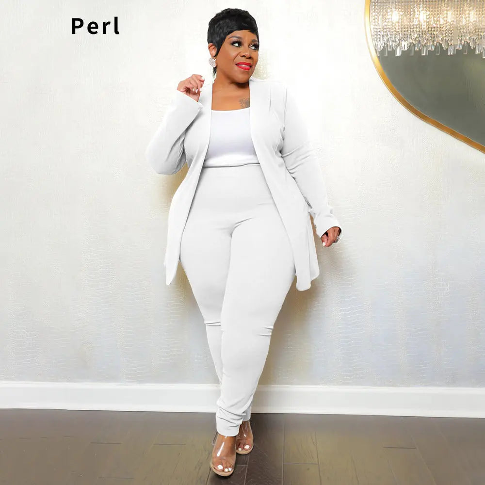 Plus Size Casual Business Two Piece Sets