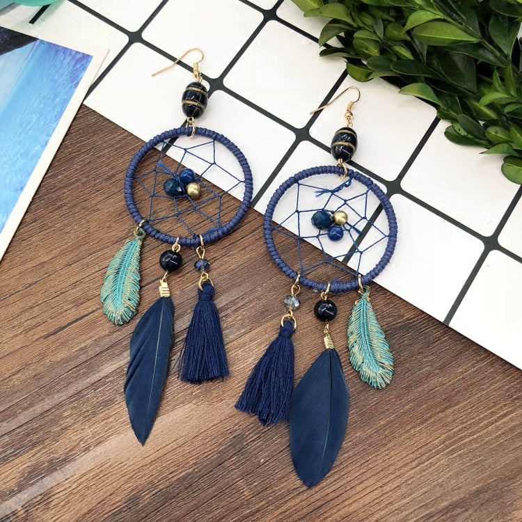 Elegant Dreamcatcher Elements Women's Feather Earrings