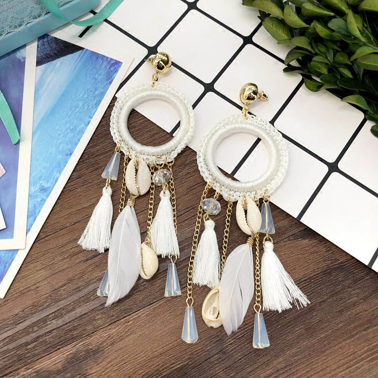 Elegant Dreamcatcher Elements Women's Feather Earrings