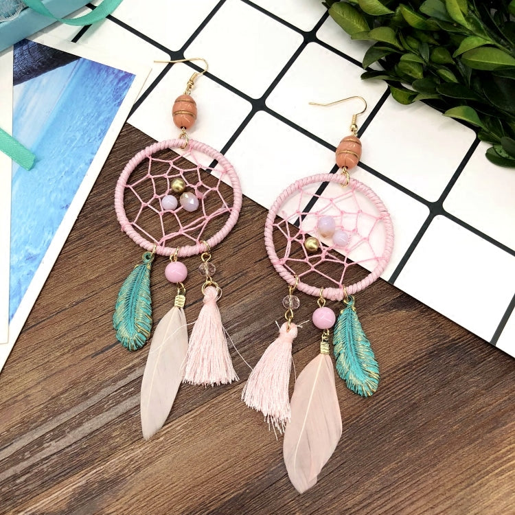 Elegant Dreamcatcher Elements Women's Feather Earrings