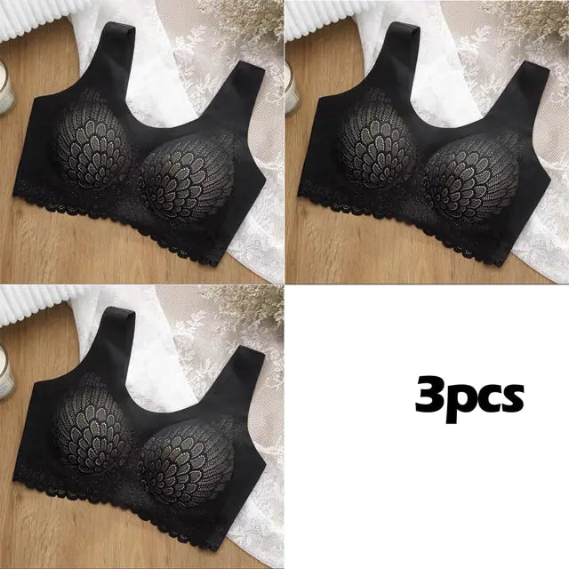 Vip Link 3pcs Plus 4XL Latex Bra Seamless Bras