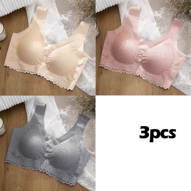 Vip Link 3pcs Plus 4XL Latex Bra Seamless Bras