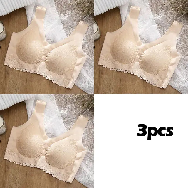 Vip Link 3pcs Plus 4XL Latex Bra Seamless Bras