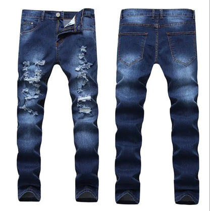 Blue Washed Men's Ripped Jeans